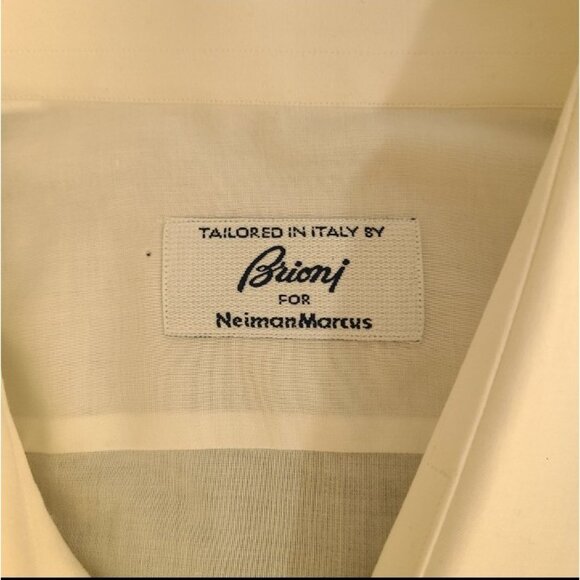 Brioni Men's White Pleated Tuxedo Shirt Made Italy Size L 16 French cuffs white - Picture 2 of 12